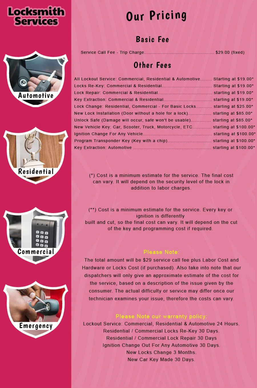 Rego Park Locksmith Service Rego Park, NY 718-971-9669 - price-list-c-18